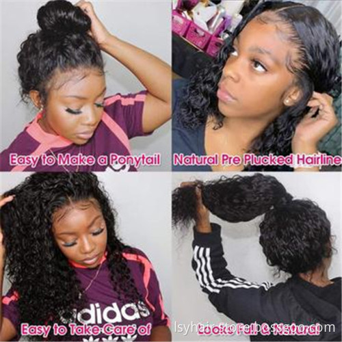 13X4 HD Undetected Transparent Swiss Lace Front Wig Brazilian Water Wave Human Hair Wigs Pre plucked With Baby Hair